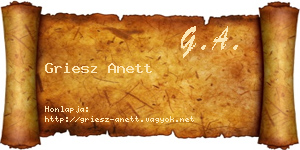 Griesz Anett névjegykártya